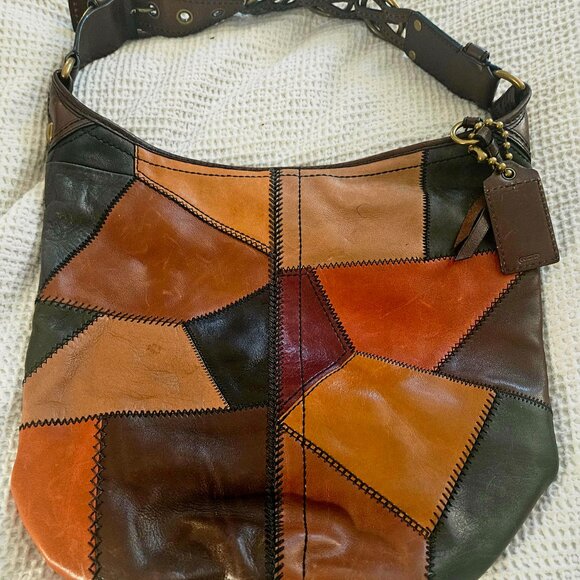 Rare Coach Patchwork Bleecker Duffel Bucket Bag – Vintage Multicolor Leather Bag - Picture 1 of 15